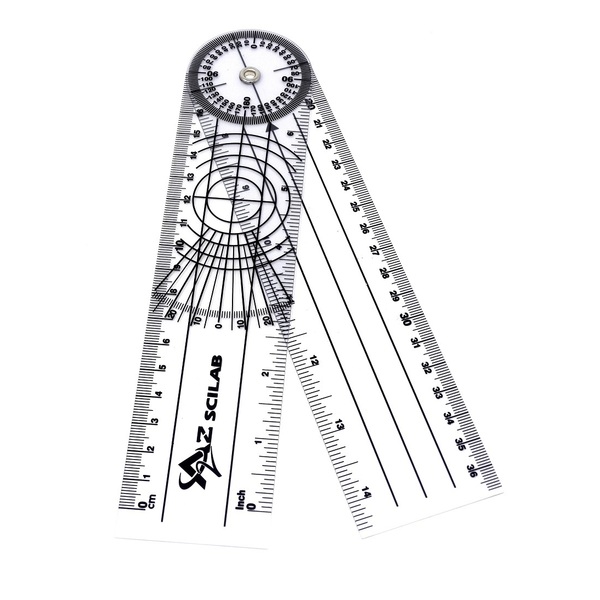 A2Z Scilab Plastic 8" Round Spinal Goniometer 360 Degree Protractor A2Z-ZR680